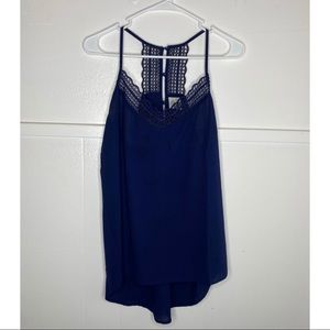 Navy Blue Racerback Blouse